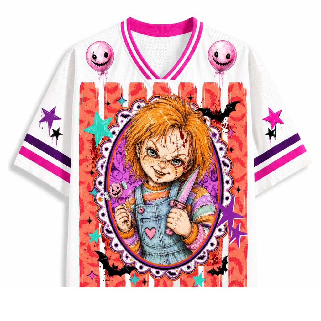 Chaotic Club Preppy Horror Bundle Retro Halloween Characters Mesh Jersey