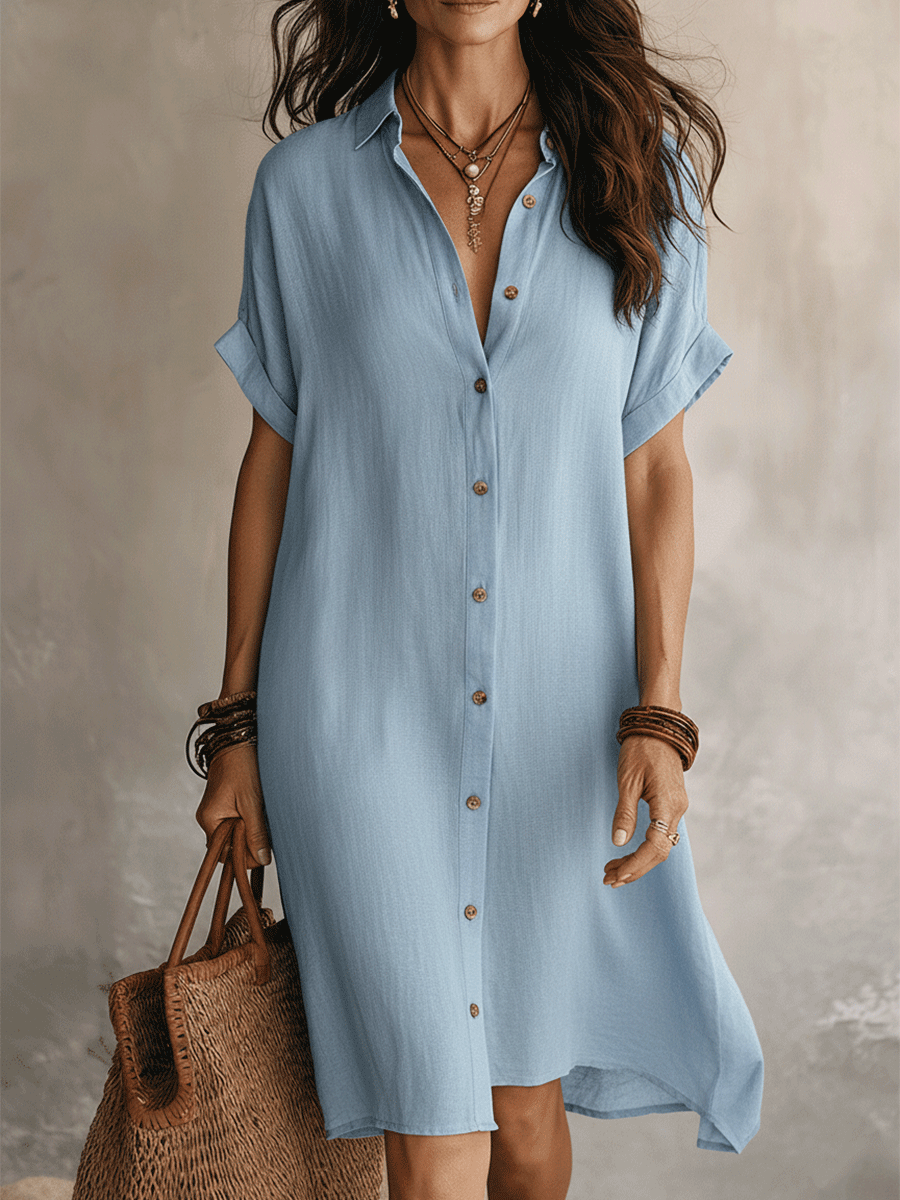 Boho Midi Dress in linen, Unbeatable Price