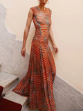 Ripple Glow Mesh Bodysuit Skirt Set