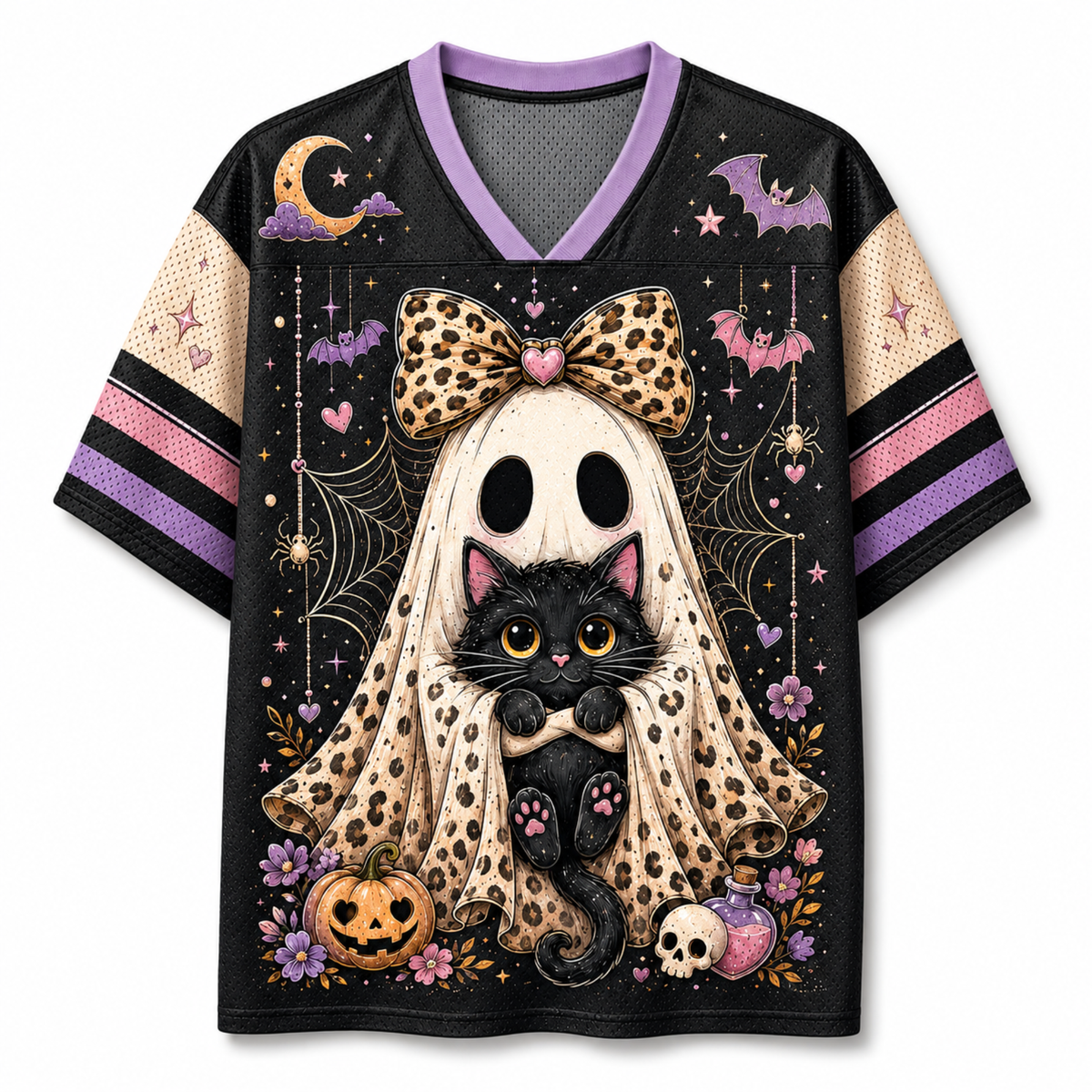 Chaotic Club Preppy Ghost Coquette Ghost Bow Mesh Jersey