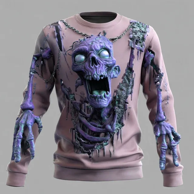 Men's Halloween Horror Zombie 3d Print Sweatshirt