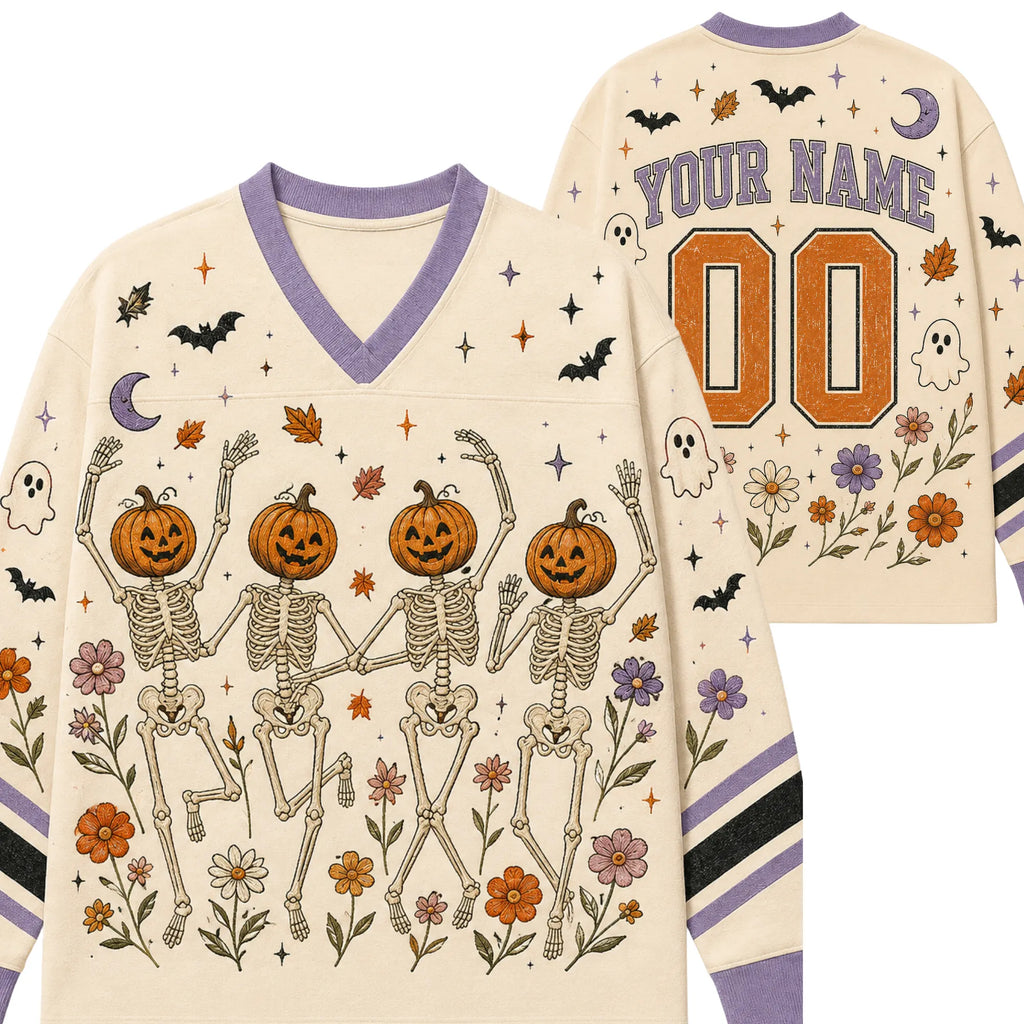 Chaotic Club Custom Dancing Skeletons Long Sleeve Jersey