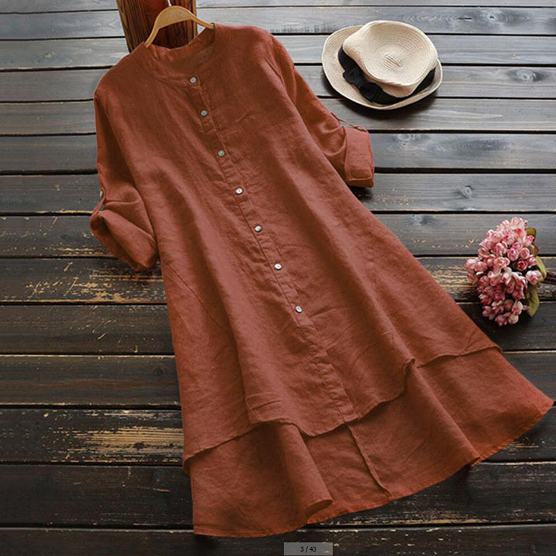 Vintage Midi Dress in linen, Affordable Luxury