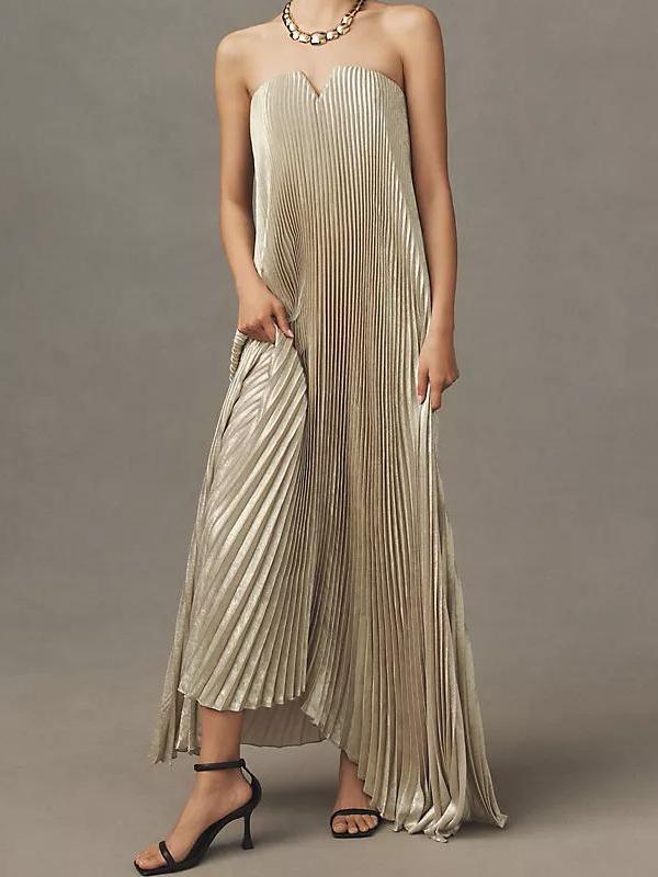 Black Tie Strapless Gown