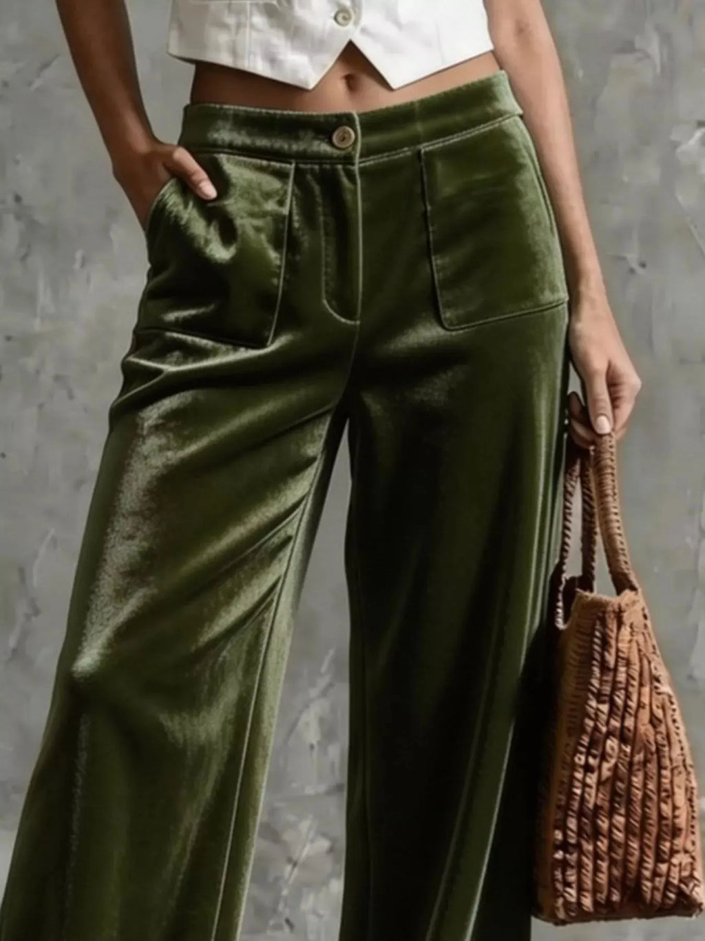 Women's Velvet Wide-Leg Pants