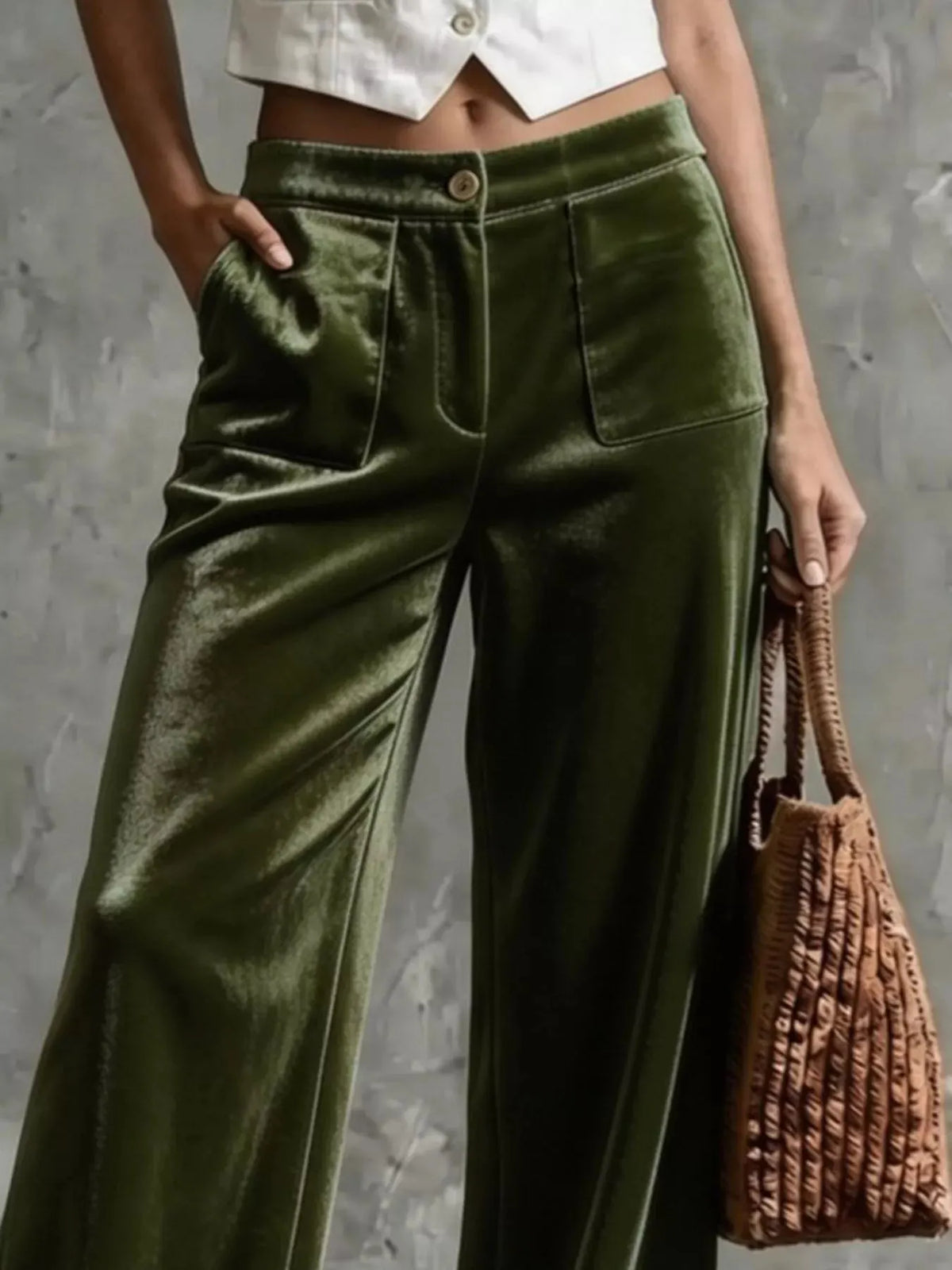 Women's Velvet Wide-Leg Pants