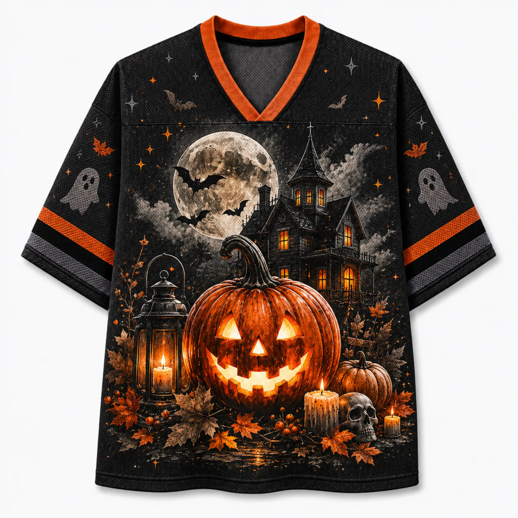 Chaotic Club Custom Haunted House Pumpkin Halloween Jersey