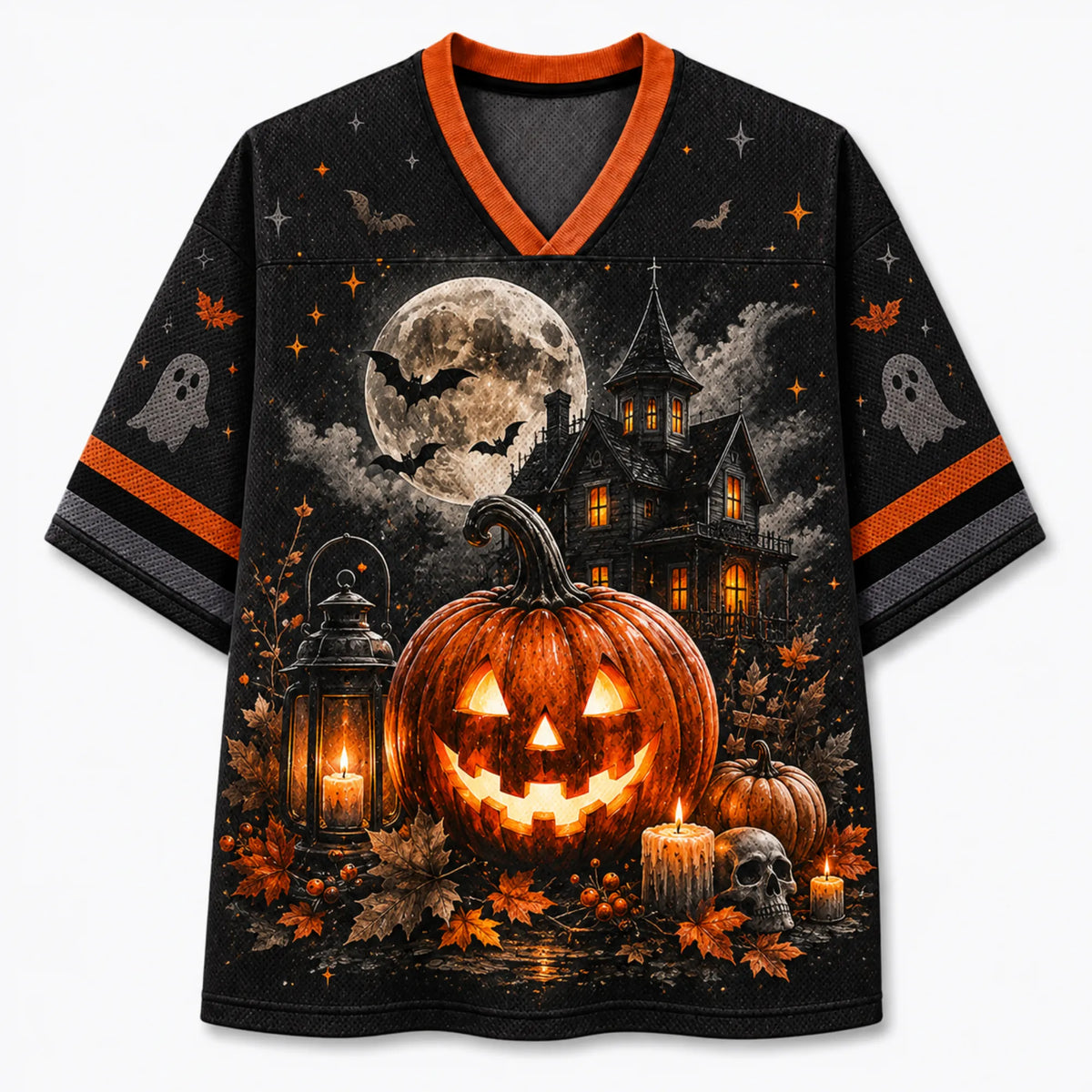 Chaotic Club Custom Haunted House Pumpkin Halloween Jersey