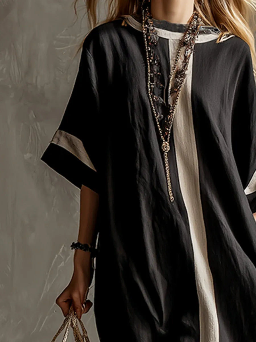 Chic Maxi Dress in linen, Designer Aesthetic