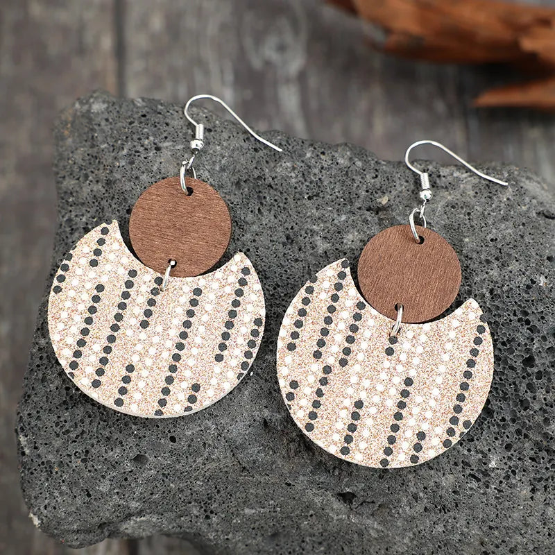 Half circular splicing earrings