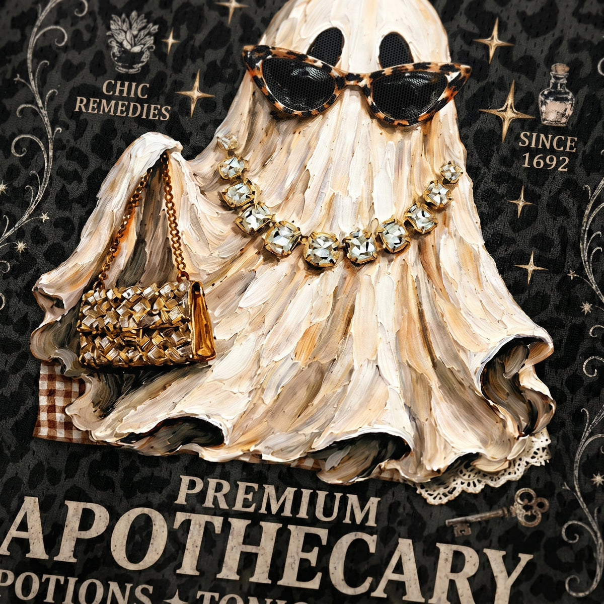 Chaotic Club Preppy Ghost Black Leopard Halloween Mesh Jersey
