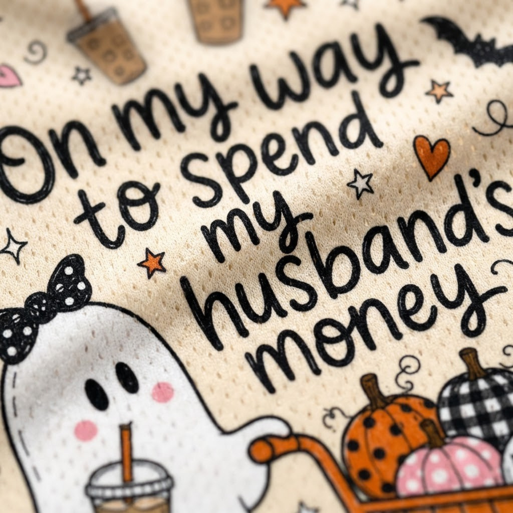 Chaotic Club Funny Ghost Spend Husband Money Mesh Jersey