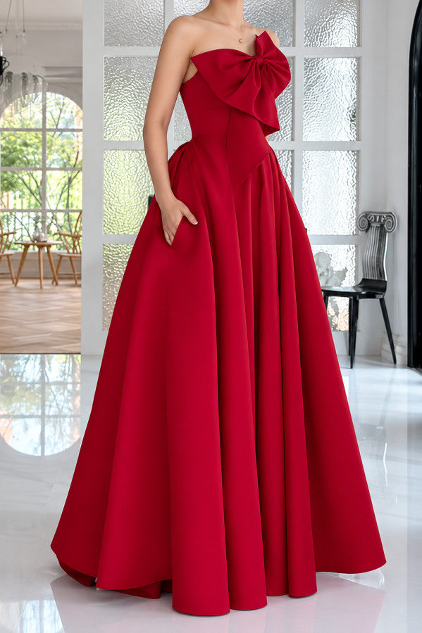 red-strapless-gown-oversized-bow-bodice-a-line-maxi-dress