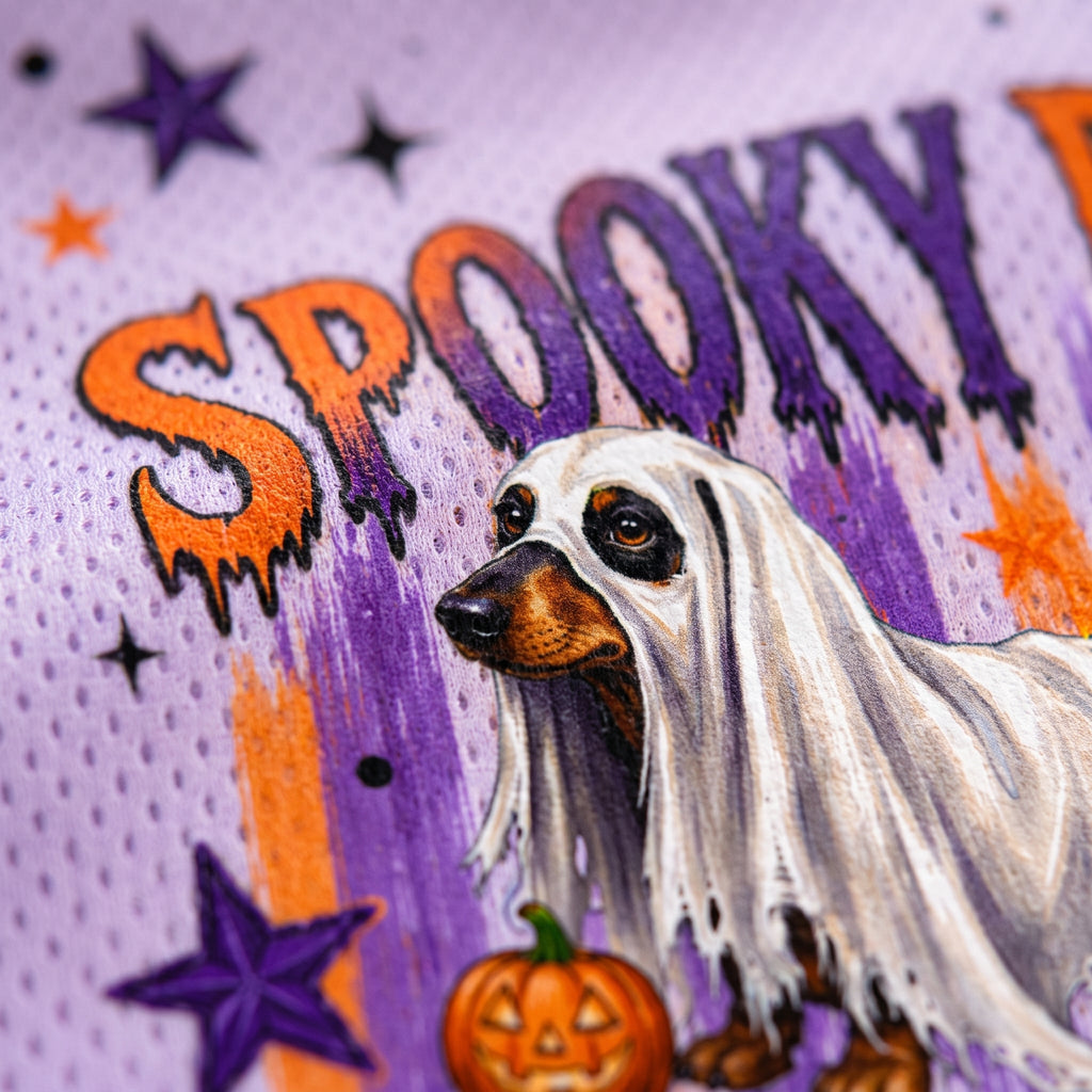 Chaotic Club Striped Halloween Dachshund Ghost Skeleton Mesh Jersey