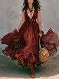 Women's Polka Dot V-Neck Dress