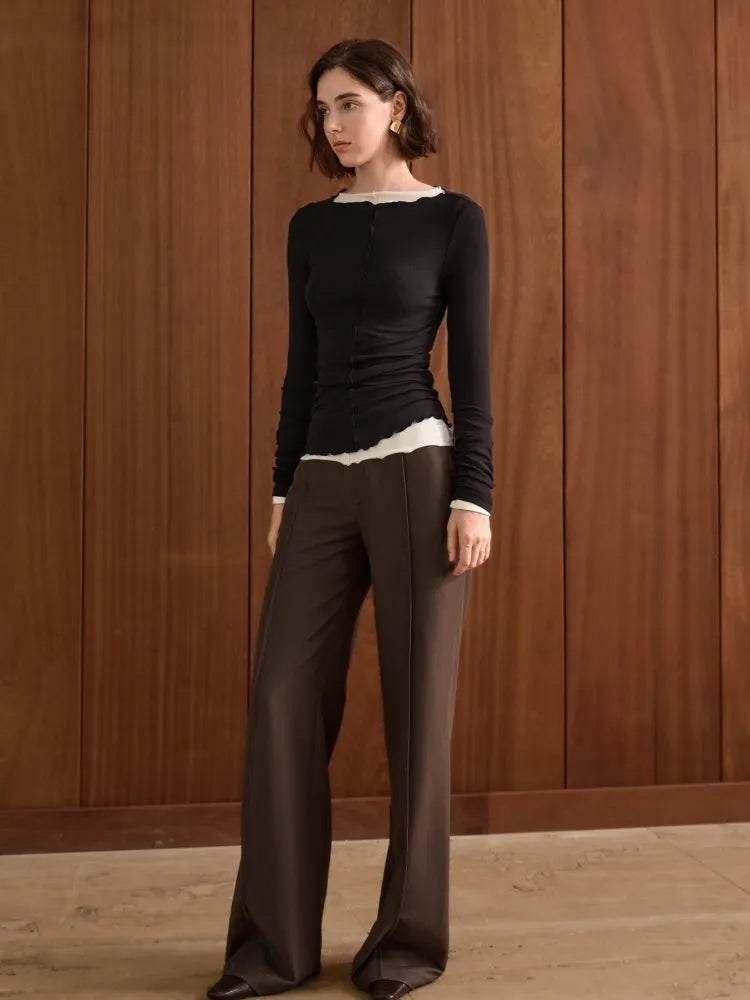 Romantic Bateau Neck Knit Top