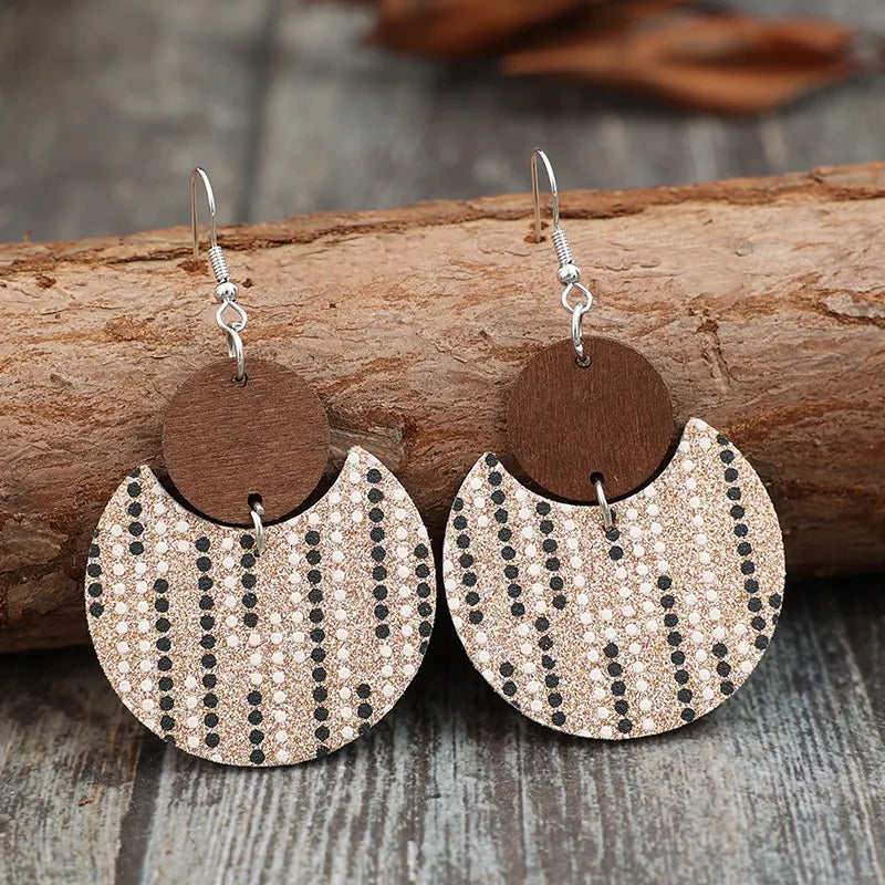 Half circular splicing earrings