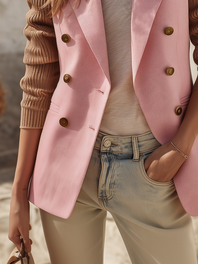 Retro-chic Color-blocked Blazer