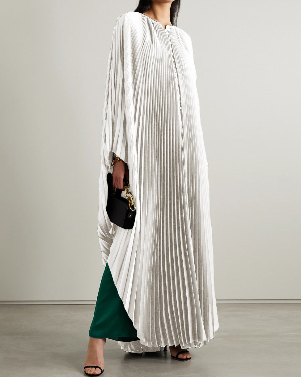 Pleated Straight Loose Robe Dress