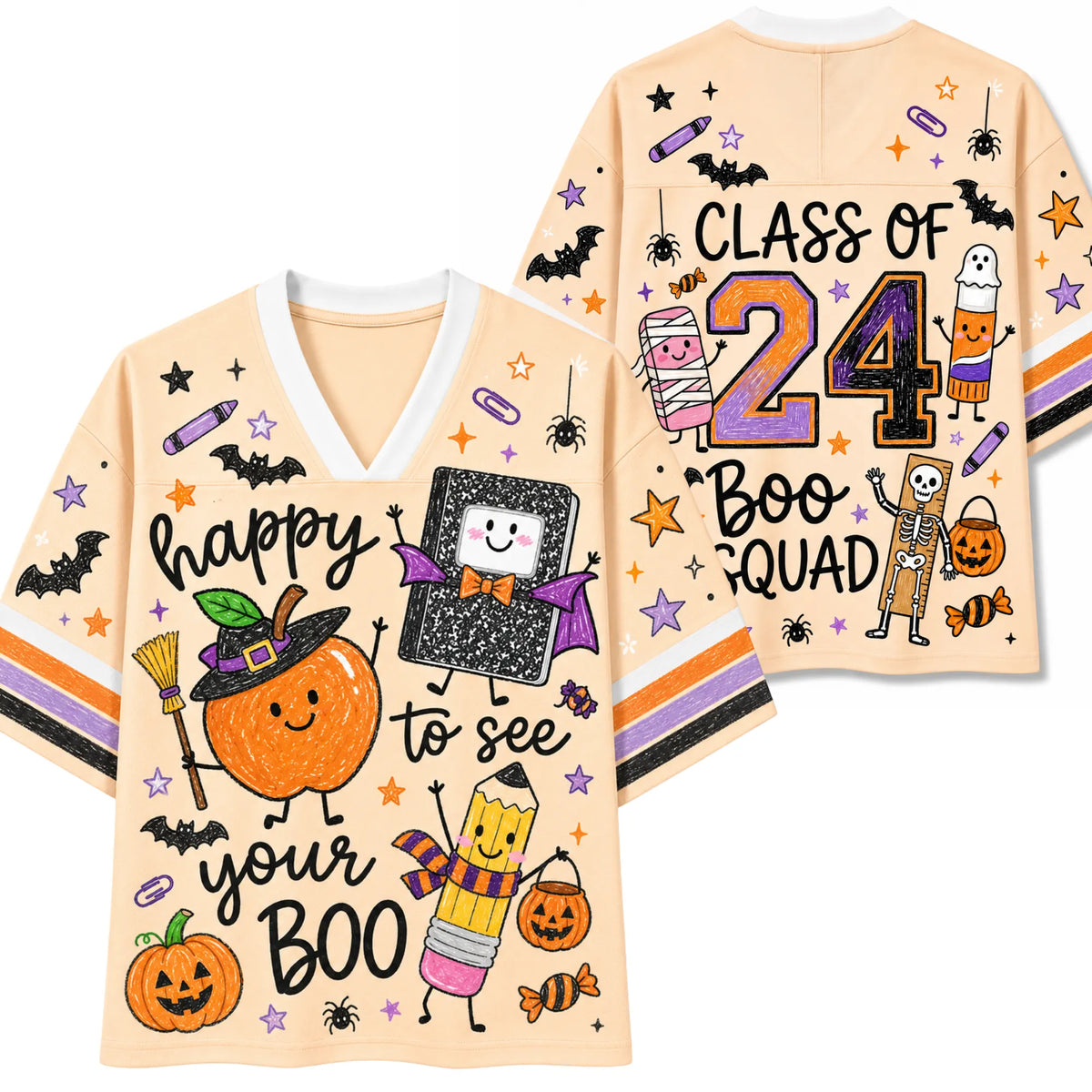 Chaotic Club Classroom Doodle Halloween Mesh Jersey