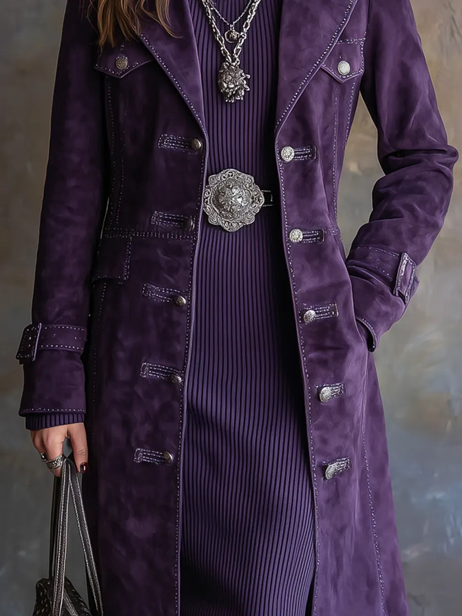 Vintage Coat in suede, Designer Aesthetic