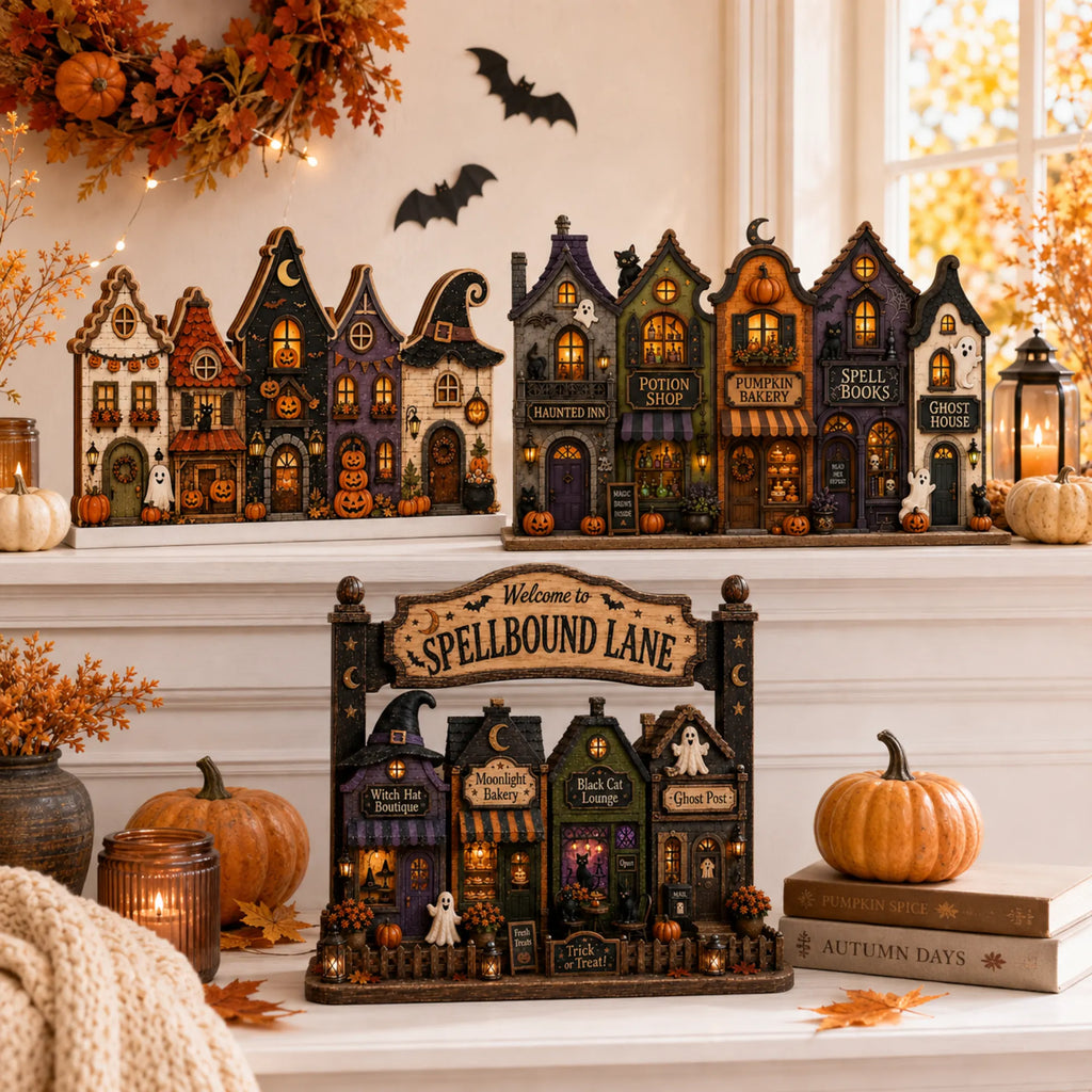 Chaotic Club Halloween Village Street Wooden Tabletop Decor