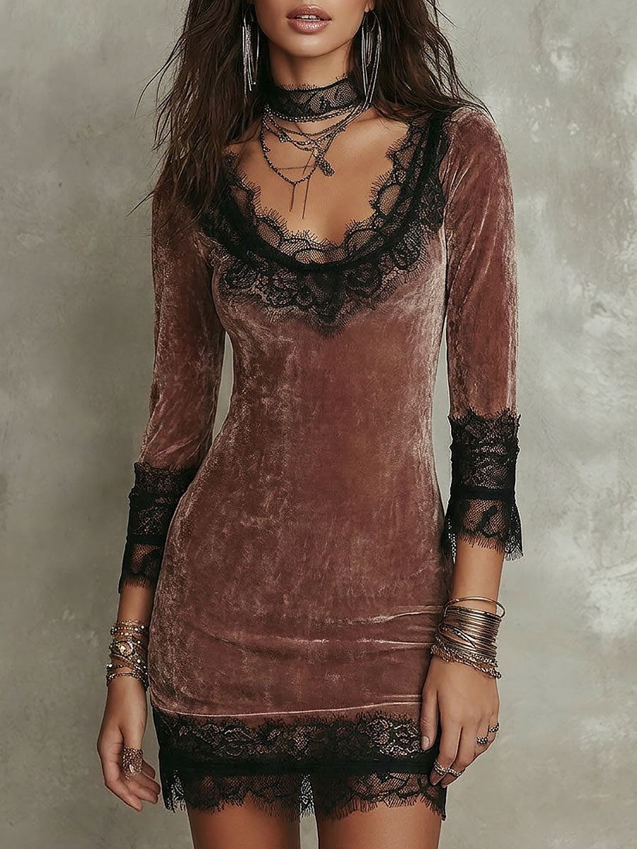 Vintage Mini Dress in velvet, Affordable Luxury