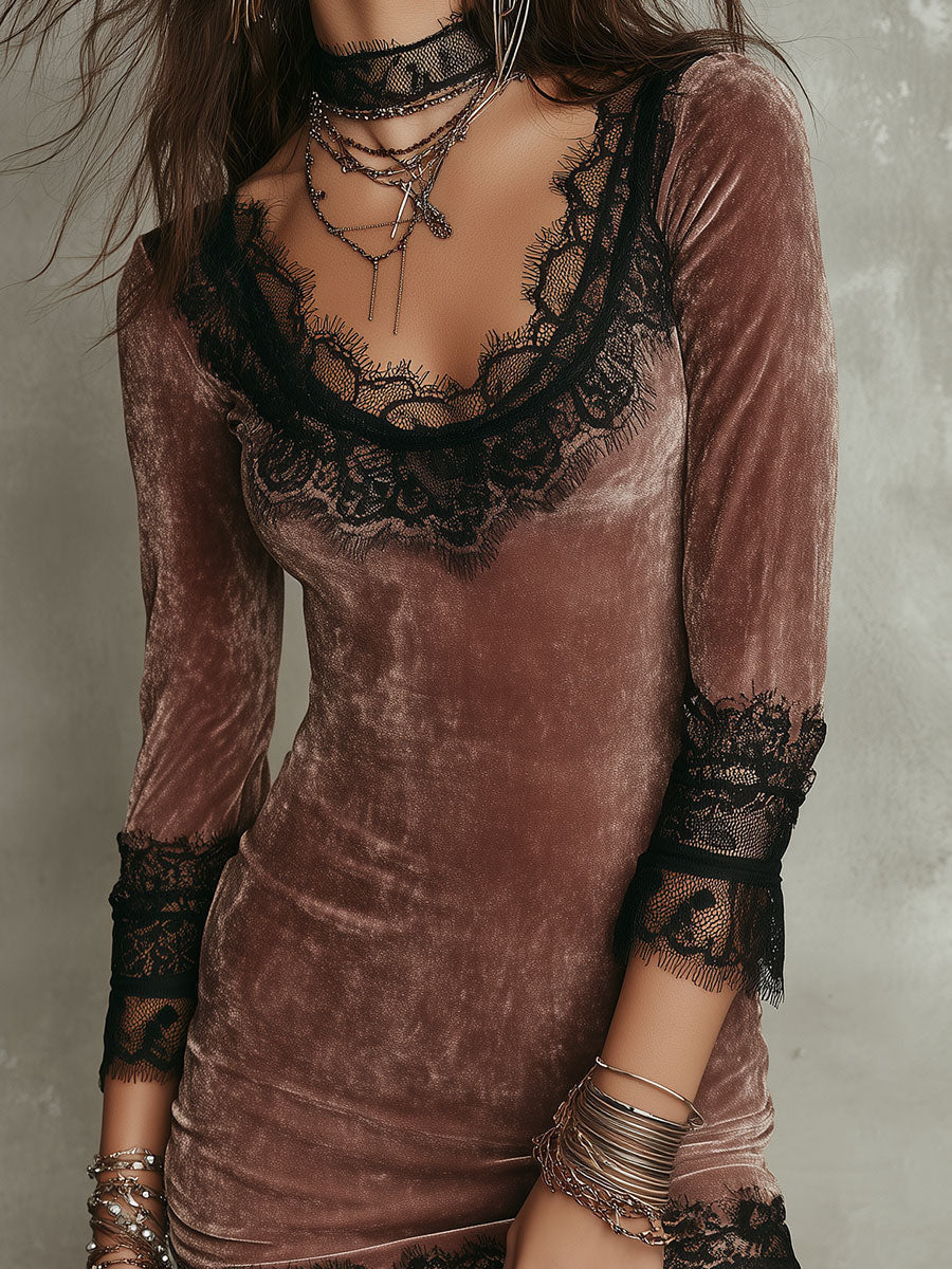Vintage Mini Dress in velvet, Affordable Luxury