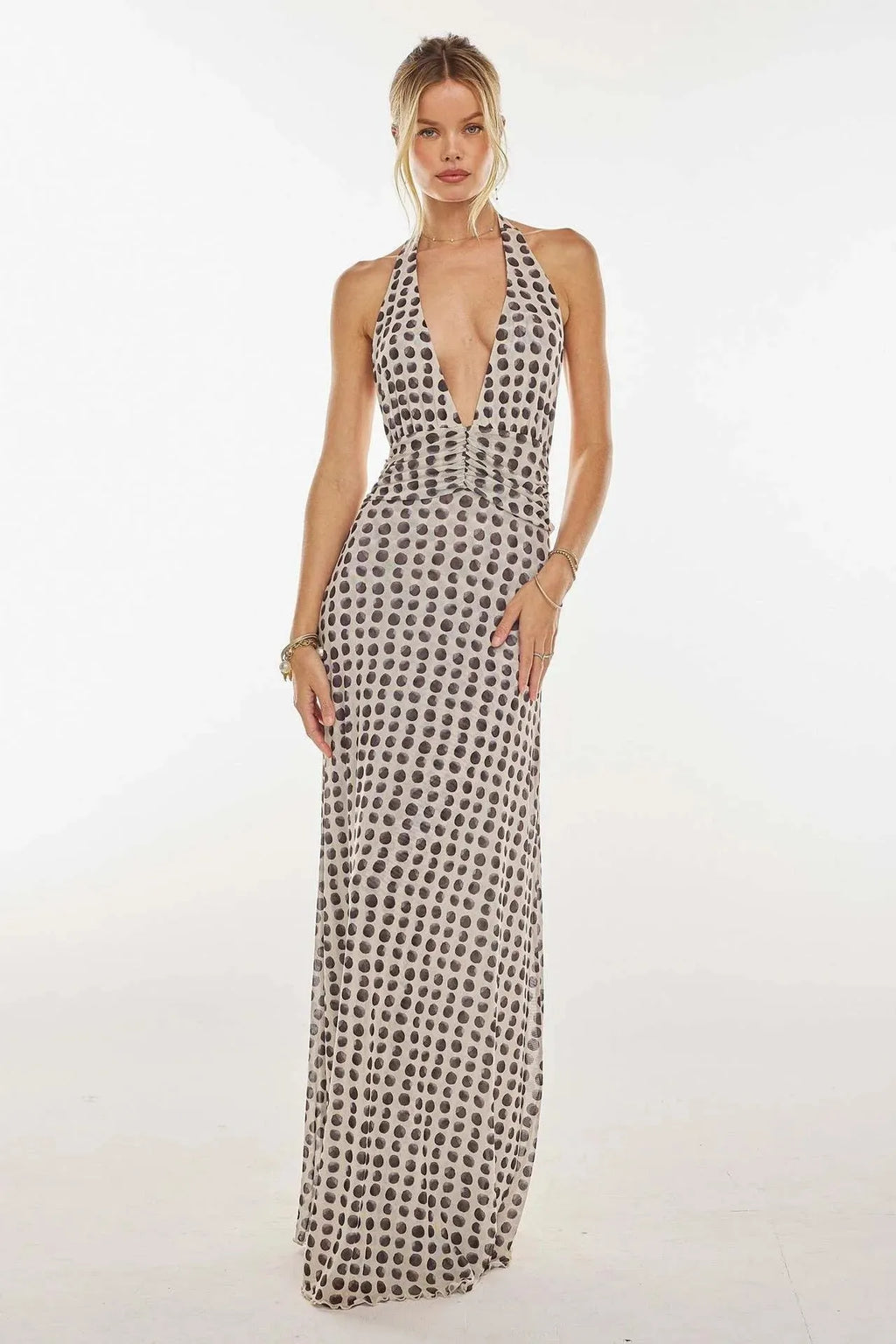 Camoni Polka Dot Diary Maxi Dress