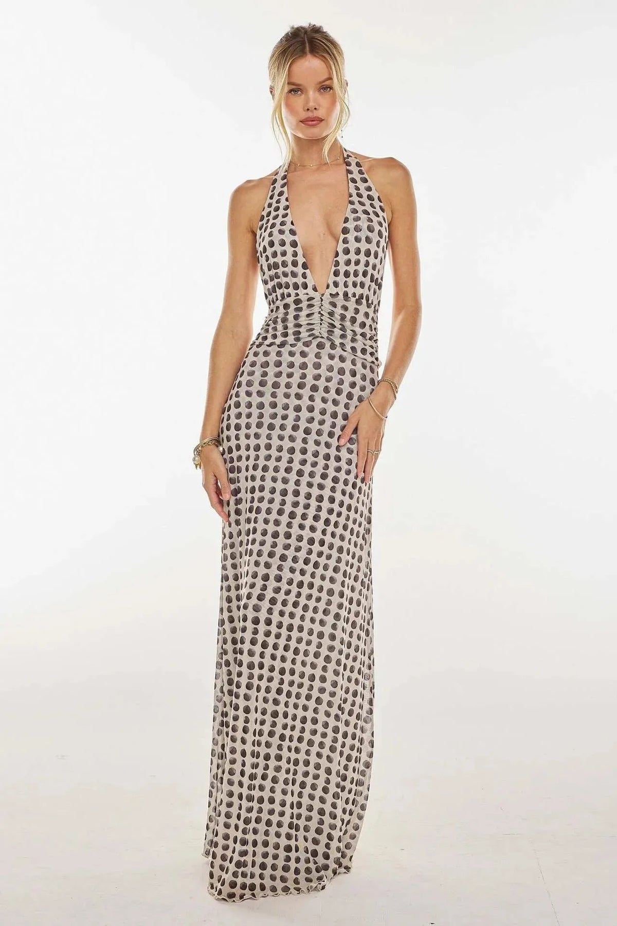 Camoni Polka Dot Diary Maxi Dress