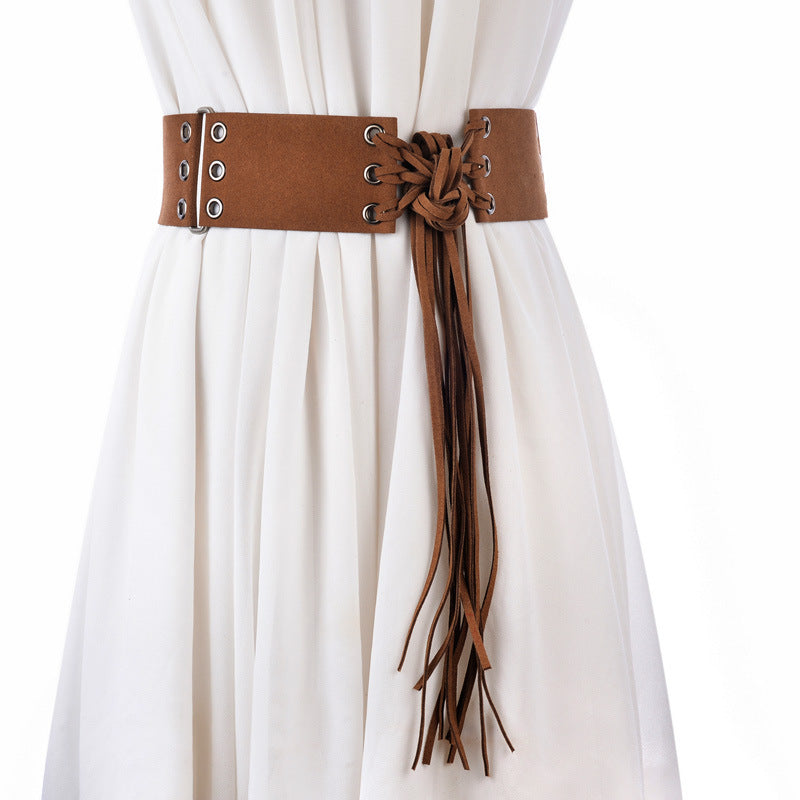 Knotted Belt With Long Tassels