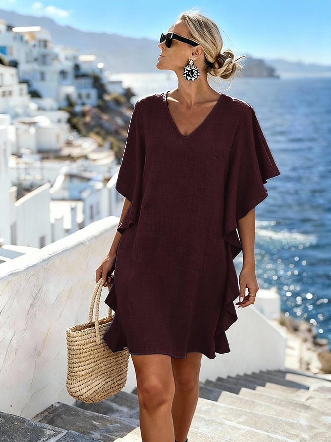 Women'S Casual Solid Color  Dress