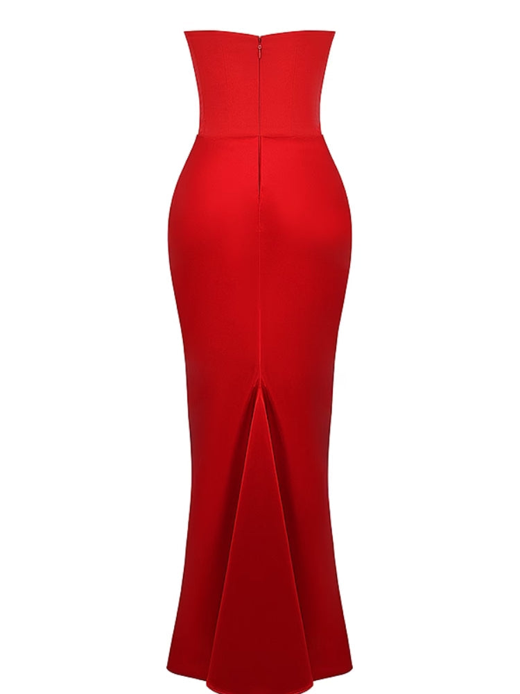 Scarlet Strapless Corset Maxi Dress