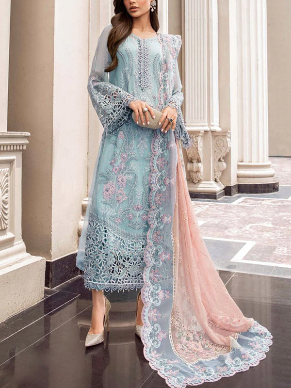 Round Neck Lace Print Midi Dress