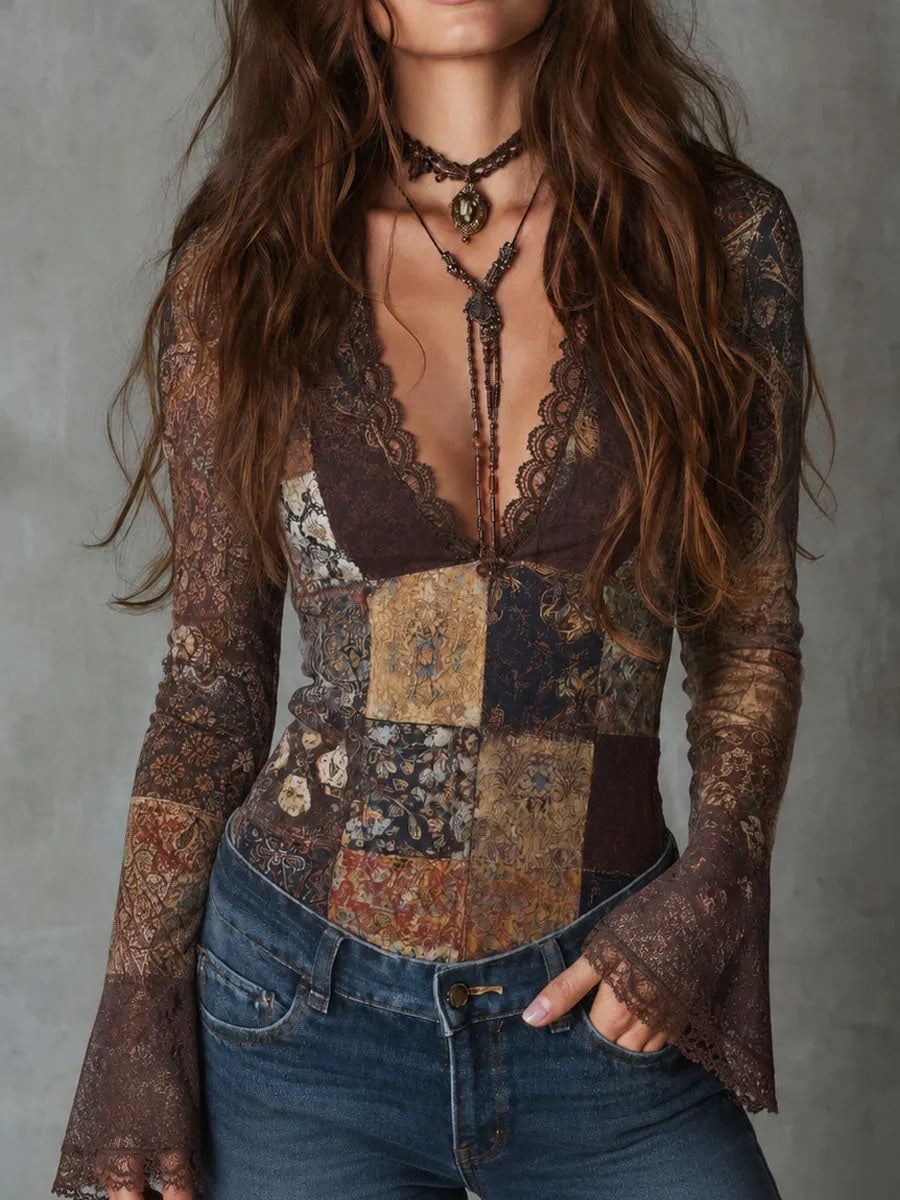 Retro Top in lace, Affordable Luxury