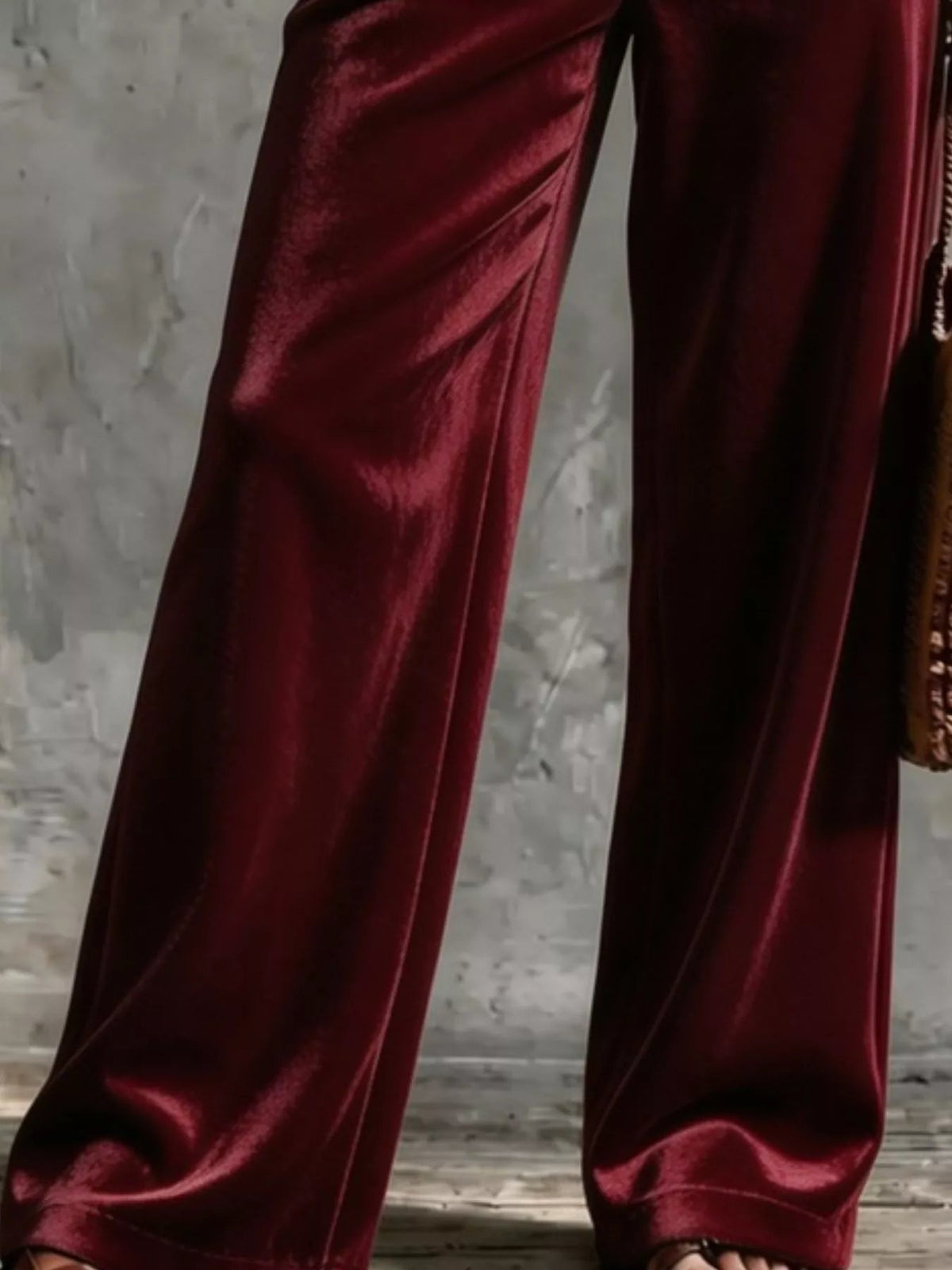 Women's Velvet Wide-Leg Pants
