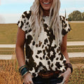 Vintage Western Cow-Print T-Shirt