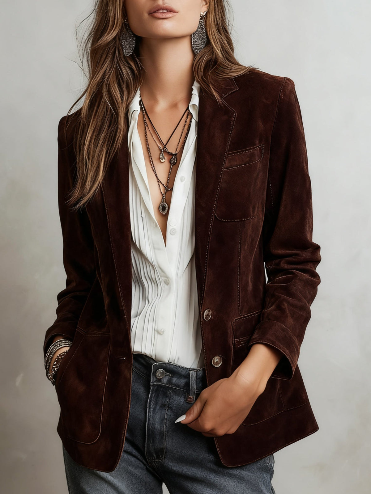 Jacket with suede – Affordable Luxury