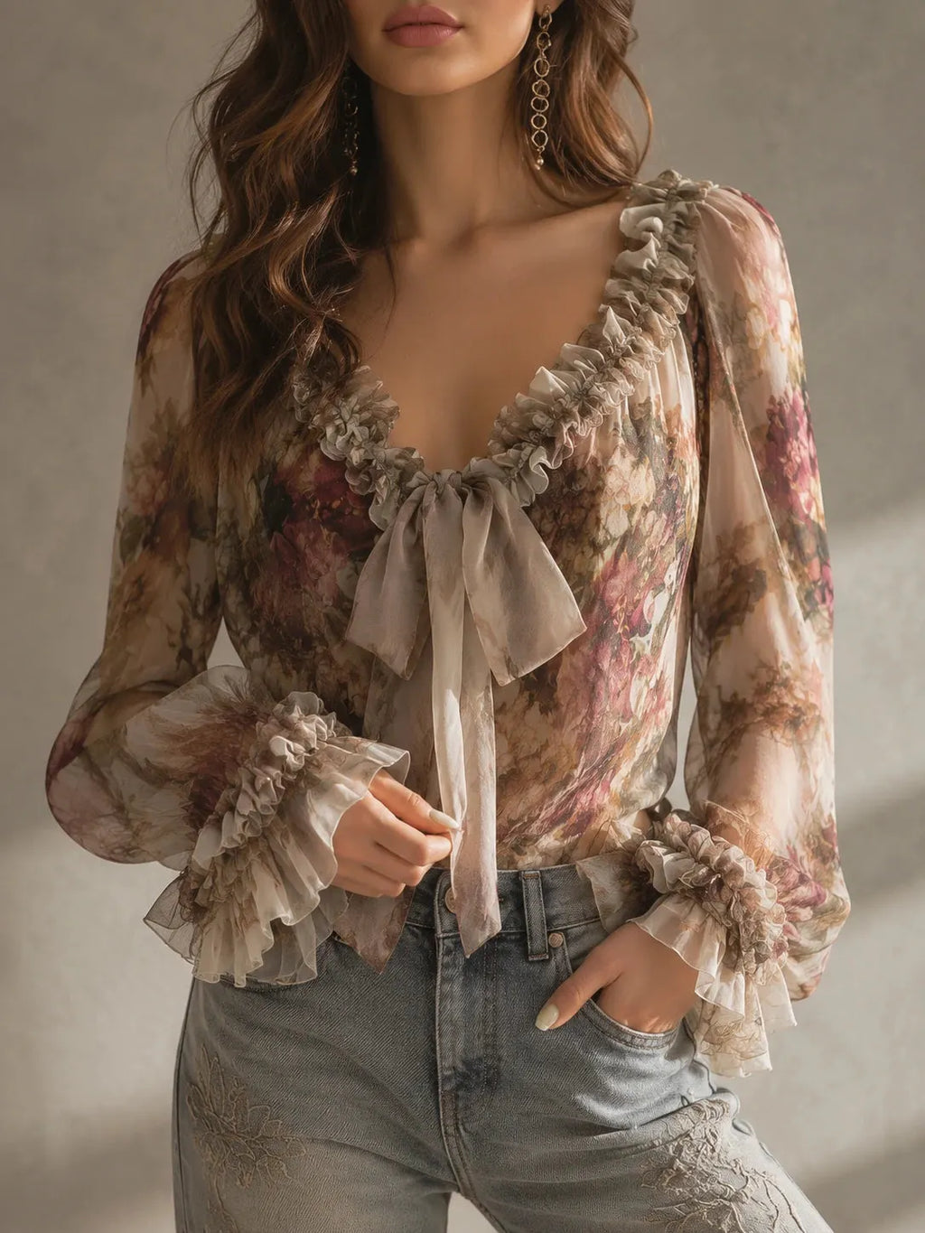 Boho Blouse in chiffon, Affordable Luxury