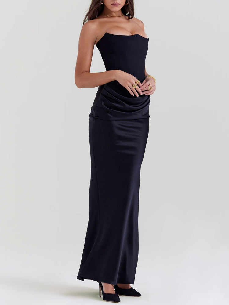 black strapless co chromosome dress