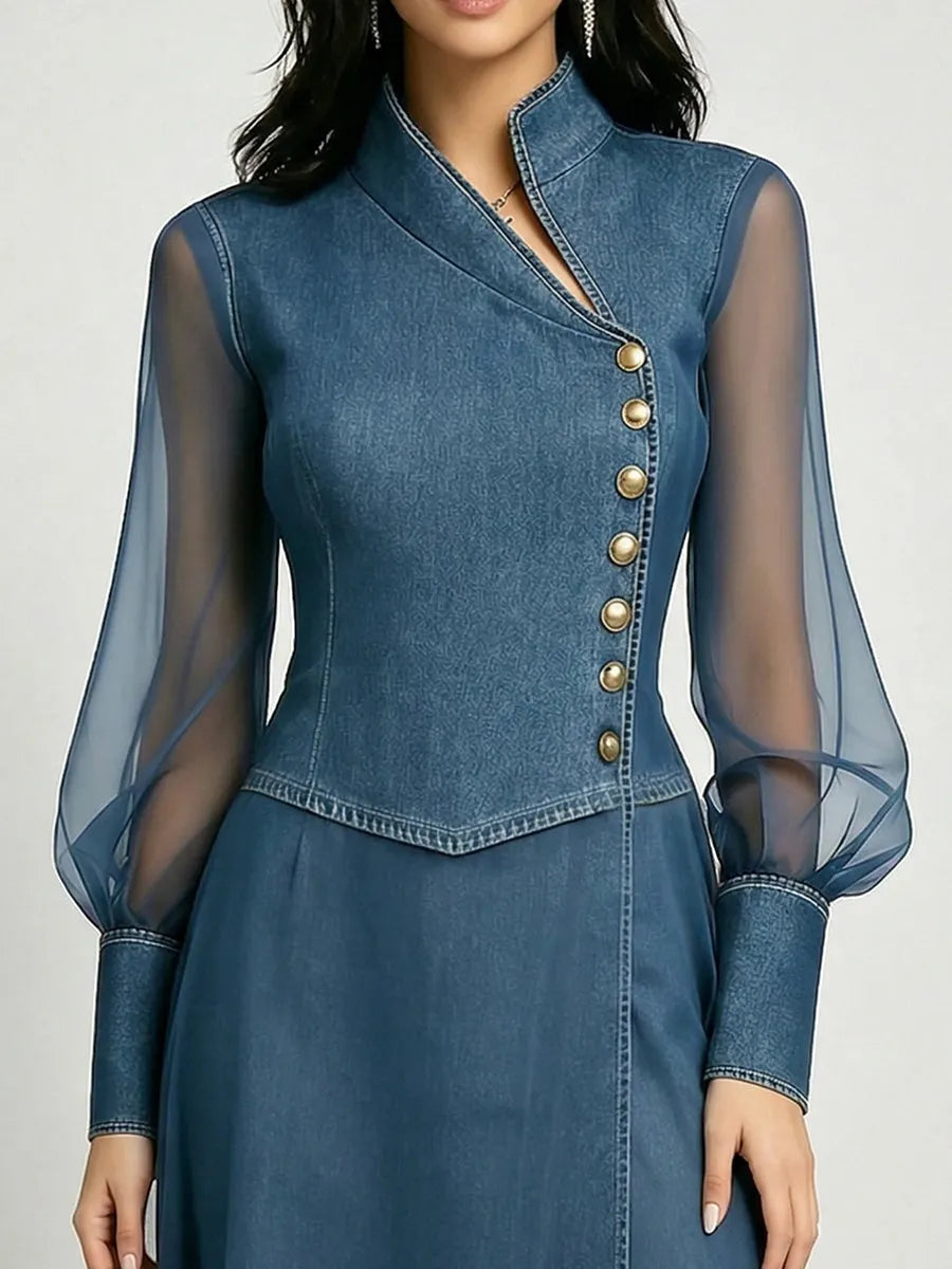 Chic Dress in denim, Affordable Luxury