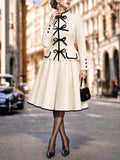 Vintage Bow Trim Midi Two‑Piece Skirt Set