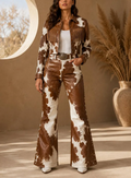 Women's Western-style Two-piece Set (top And Trousers)