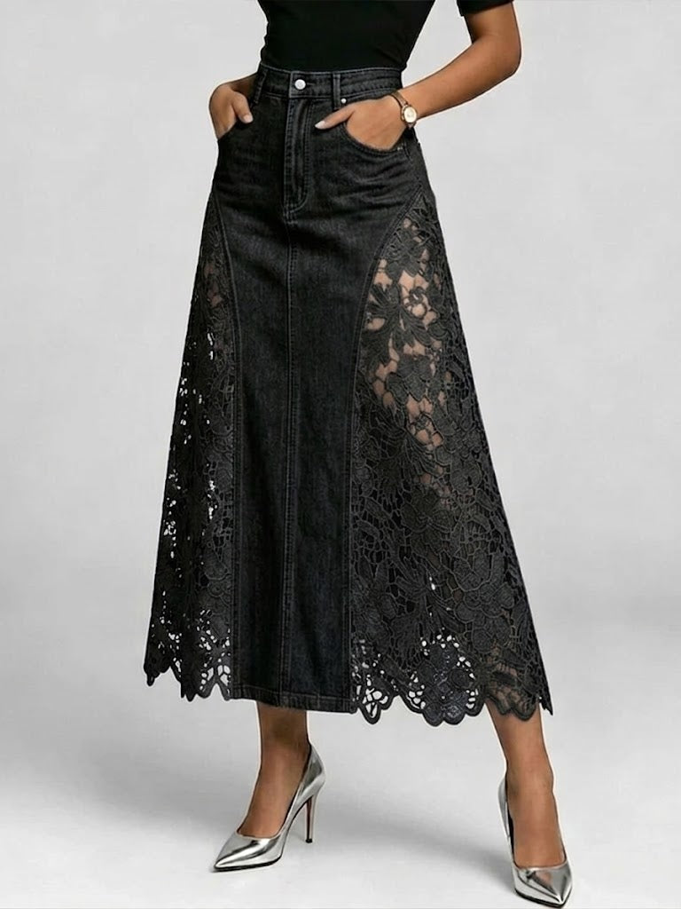Chic Skirt in denim, Unbeatable Price