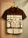 Men's Gothic Halloween Hand-painted Ghost Pattern Short-sleeve Shirt