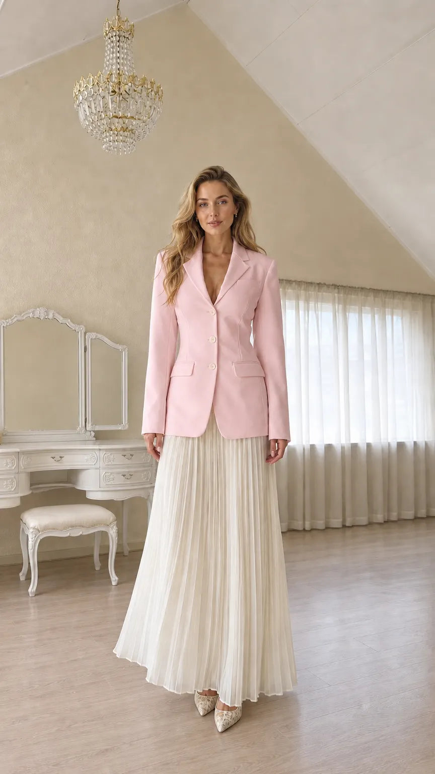 Women's Tailored Single-Breasted Blazer with Structured Lapel