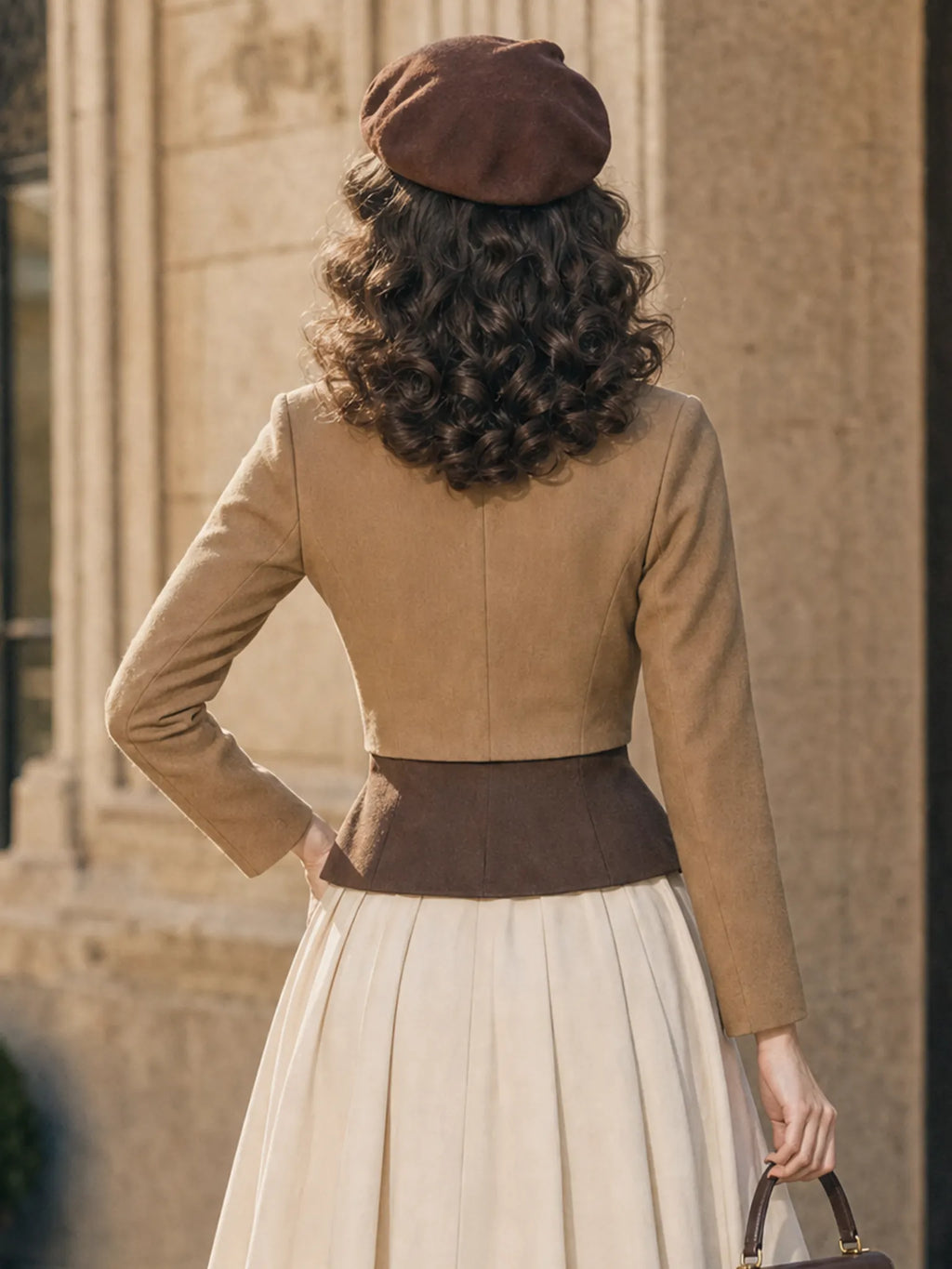 Vintage Hepburn Style Bow Front Cropped  Top