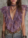 Bohemian Blouse in chiffon, Designer Aesthetic