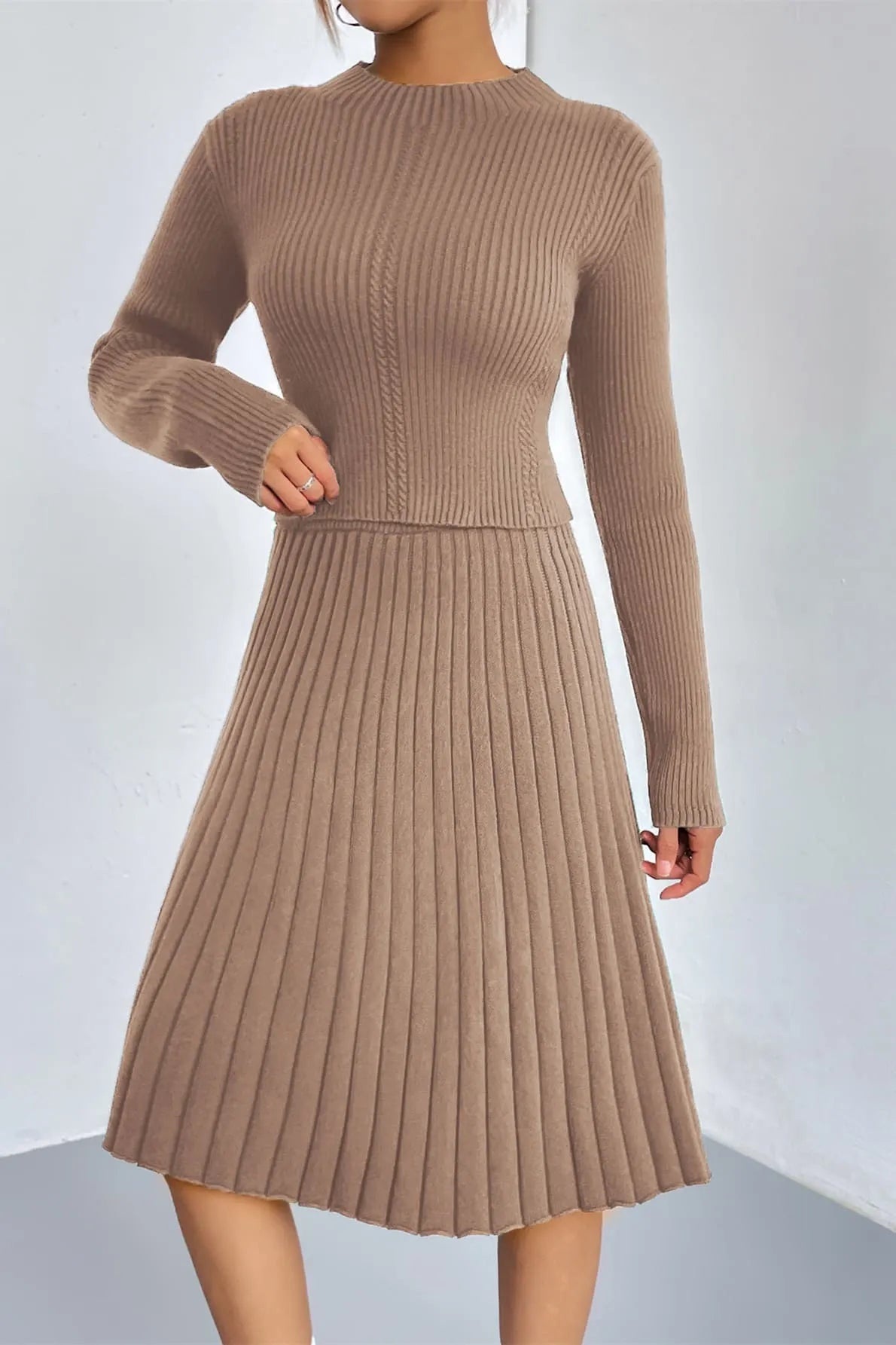A-Line Knit Sweater Skirt Set