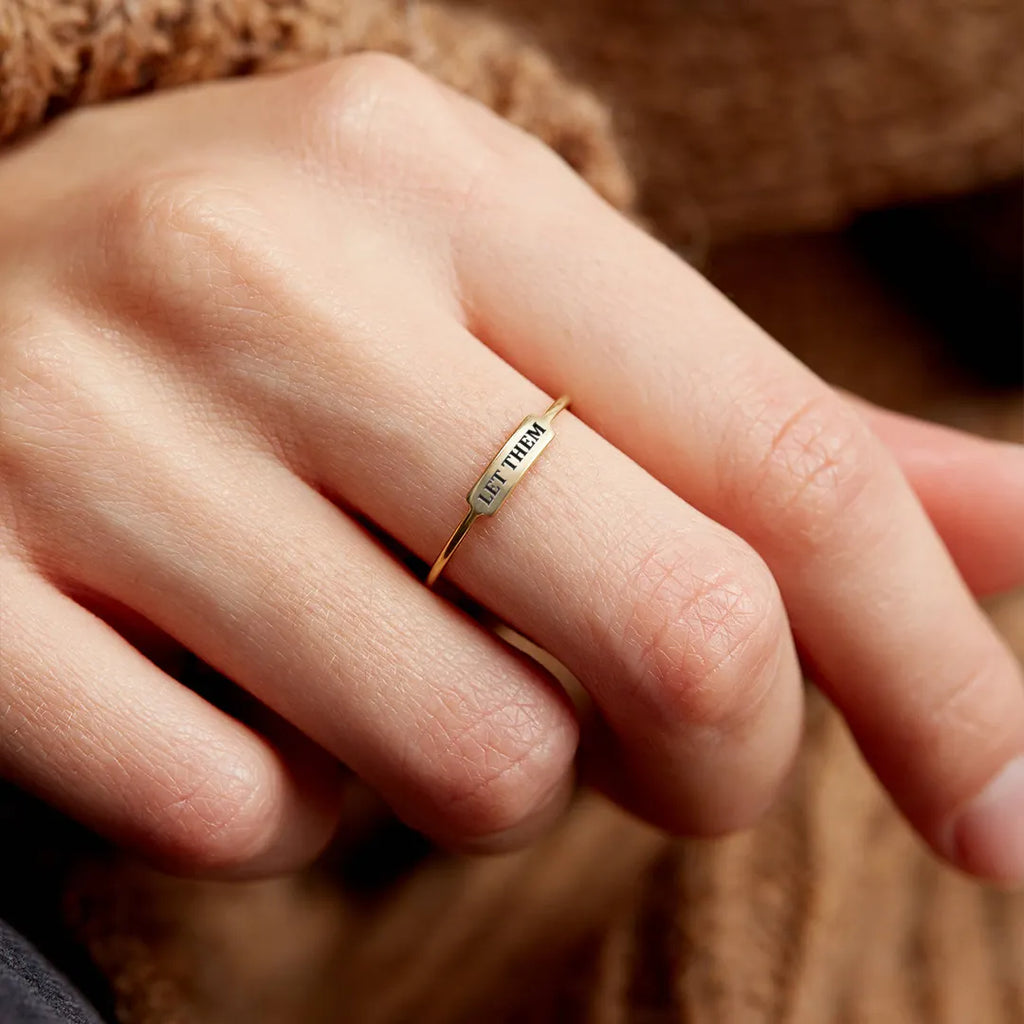 Let Them Dainty Bar Ring